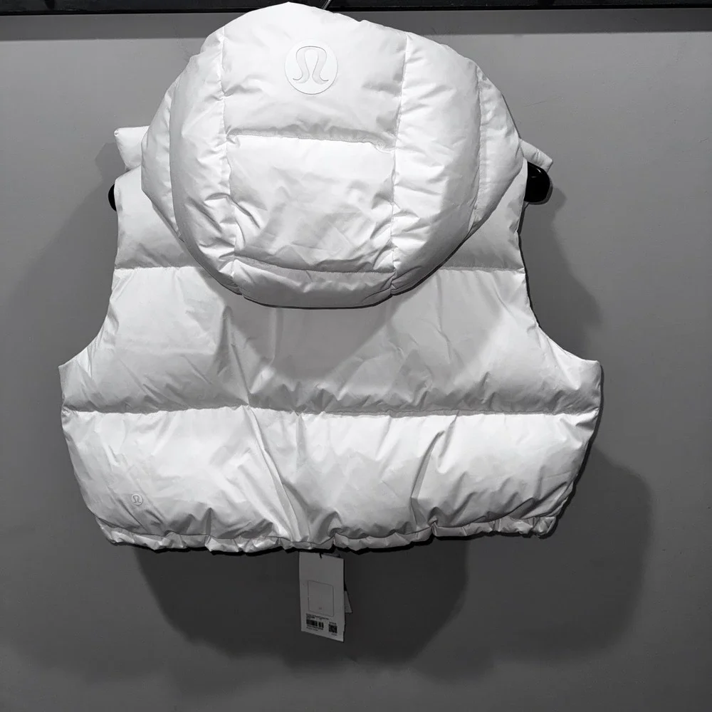Lululemon Wunder Puff Super-Cropped Vest Womens 12 White NEW LW4CB9S Down Puffer